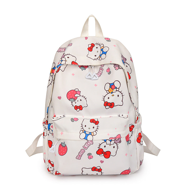 Cat Minority Korean Style Printed Iti Middle School Students' Schoolbags