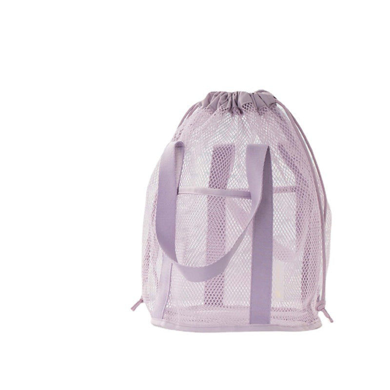 Mesh Hollow Out Drawstring Pocket Folding Travel Bags