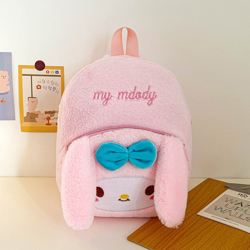 Children's Double Cute Plush Shopping Alphabet Cartoon Children's Backpacks