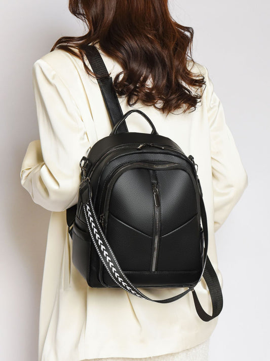 Women's Soft Leather Street Fashion Trend Backpacks