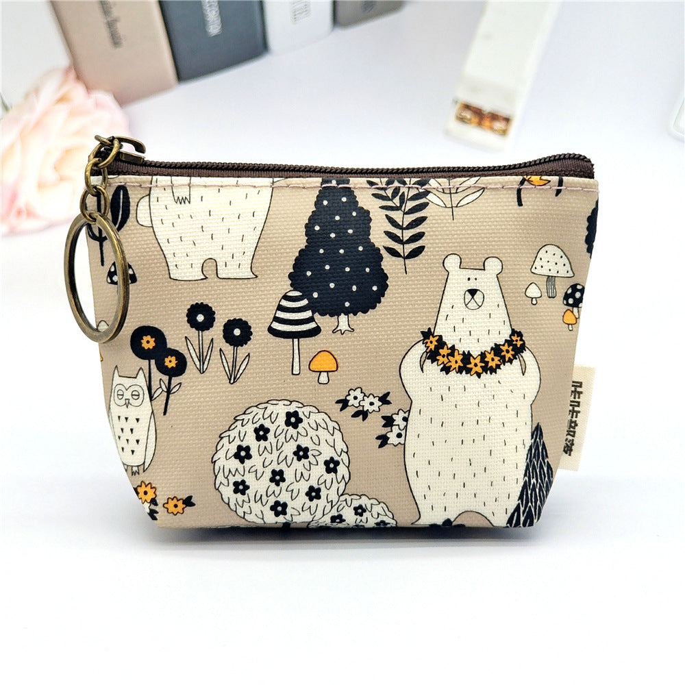 Women's Film Printed Cartoon Sier Sundries Storage Coin Purses