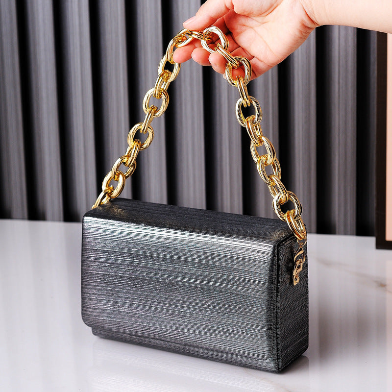 Women's Small Square Featured Chain High-grade Simple Evening Bags