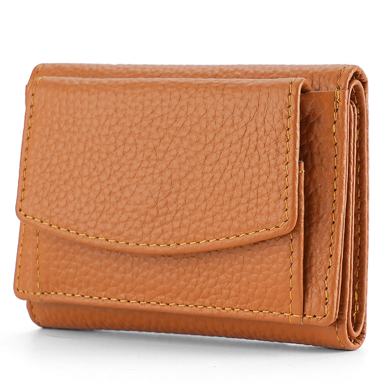 Women's Graceful Cowhide Small Short Leather Ladies Wallets