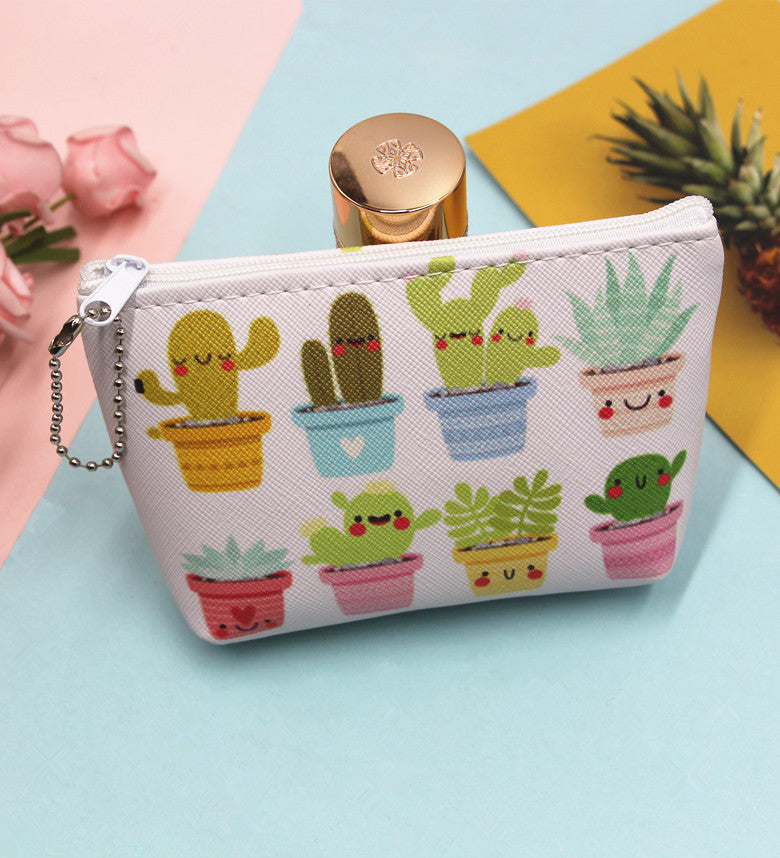 Pochettes de rangement de Cactus pour femmes, pochettes créatives de mode de dessin animé, porte-monnaie