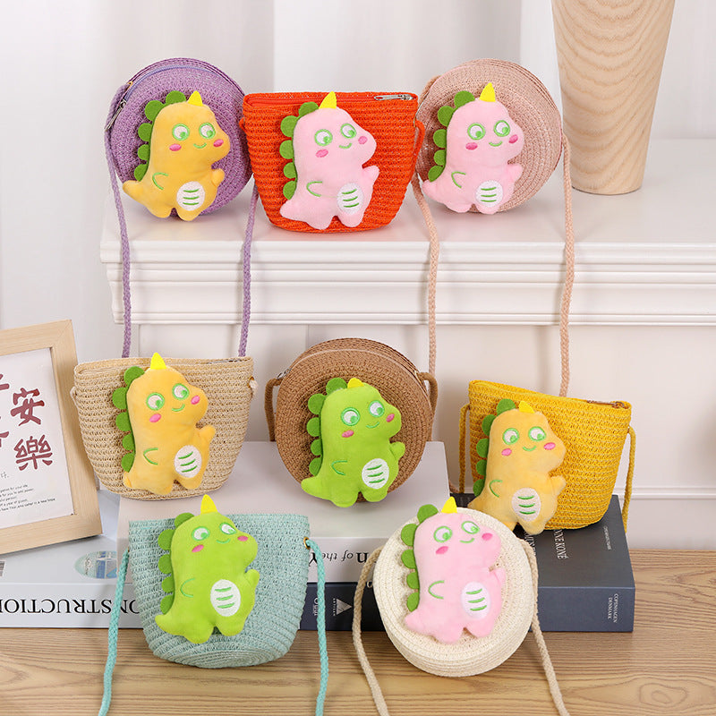 Children's Straw Woven Change Packet Cartoon Cute Children's Coin Purse