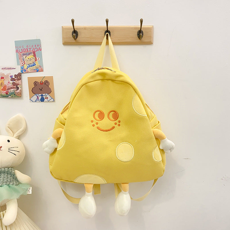 Large Capacity Cute Cheese Campus Cartoon Backpacks