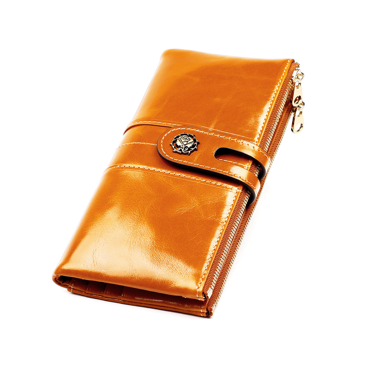 Women's Leather High-grade Long Cowhide Clutch Zipper Ladies Wallets