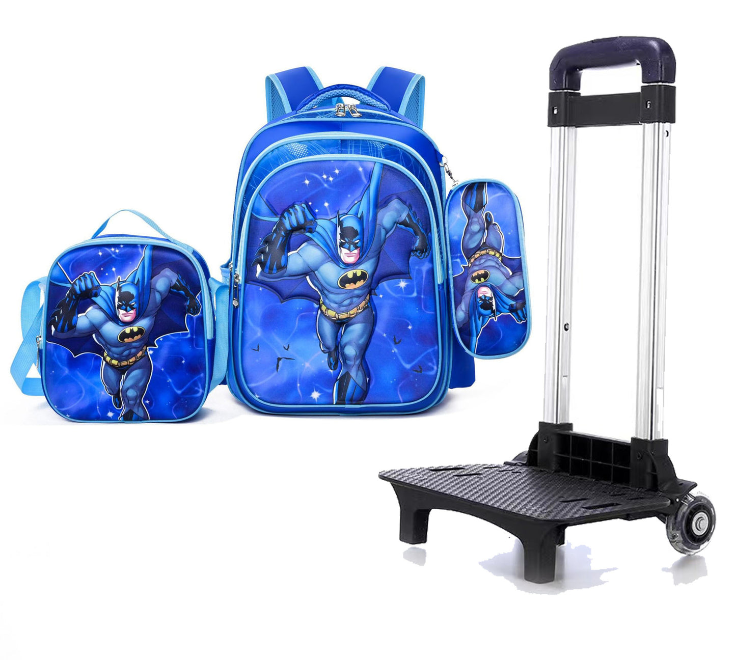 Children's With Light Cartoon Six-wheel Two-wheel Ladder Elementary School Students' Schoolbags