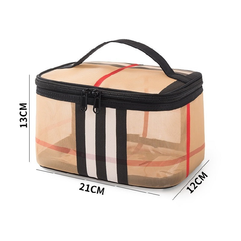 Large Capacity Mesh Makeup Toiletry Transparent Cosmetic Bags