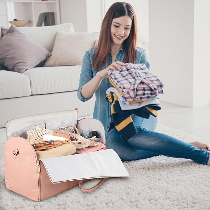 Grands sacs de voyage en cuir pour vêtements de cabine pratiques pour femmes