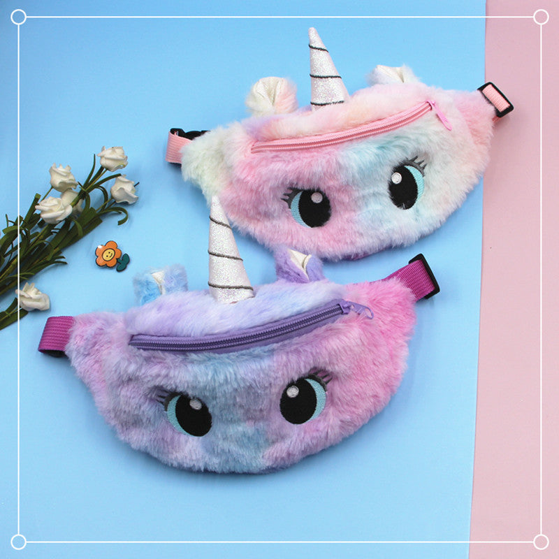 Licorne dessin animé en peluche petits sacs de taille mignons