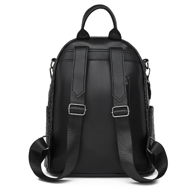 Women's Oily Leather Korean Fashion Trendy Backpacks