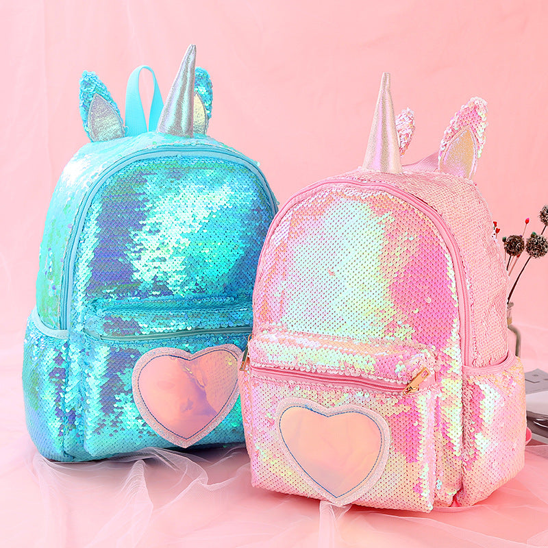 Unicorn Girly Fashion Sequin Cartoon Cute Elementary School Students' Schoolbags