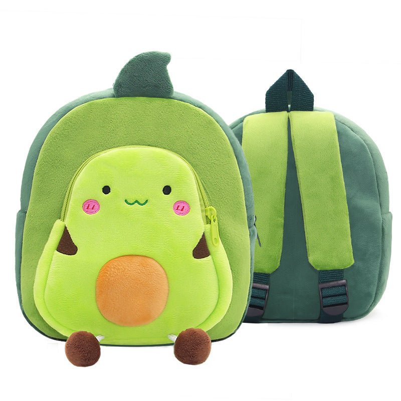 Children's Fruit Cartoon Plush Watermelon Avocado Toddler Children's Backpacks