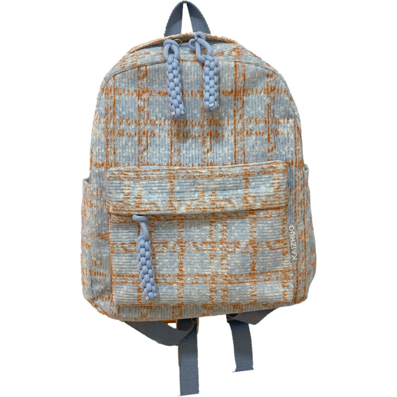 Plaid Female College Niche Design Good-looking Backpacks