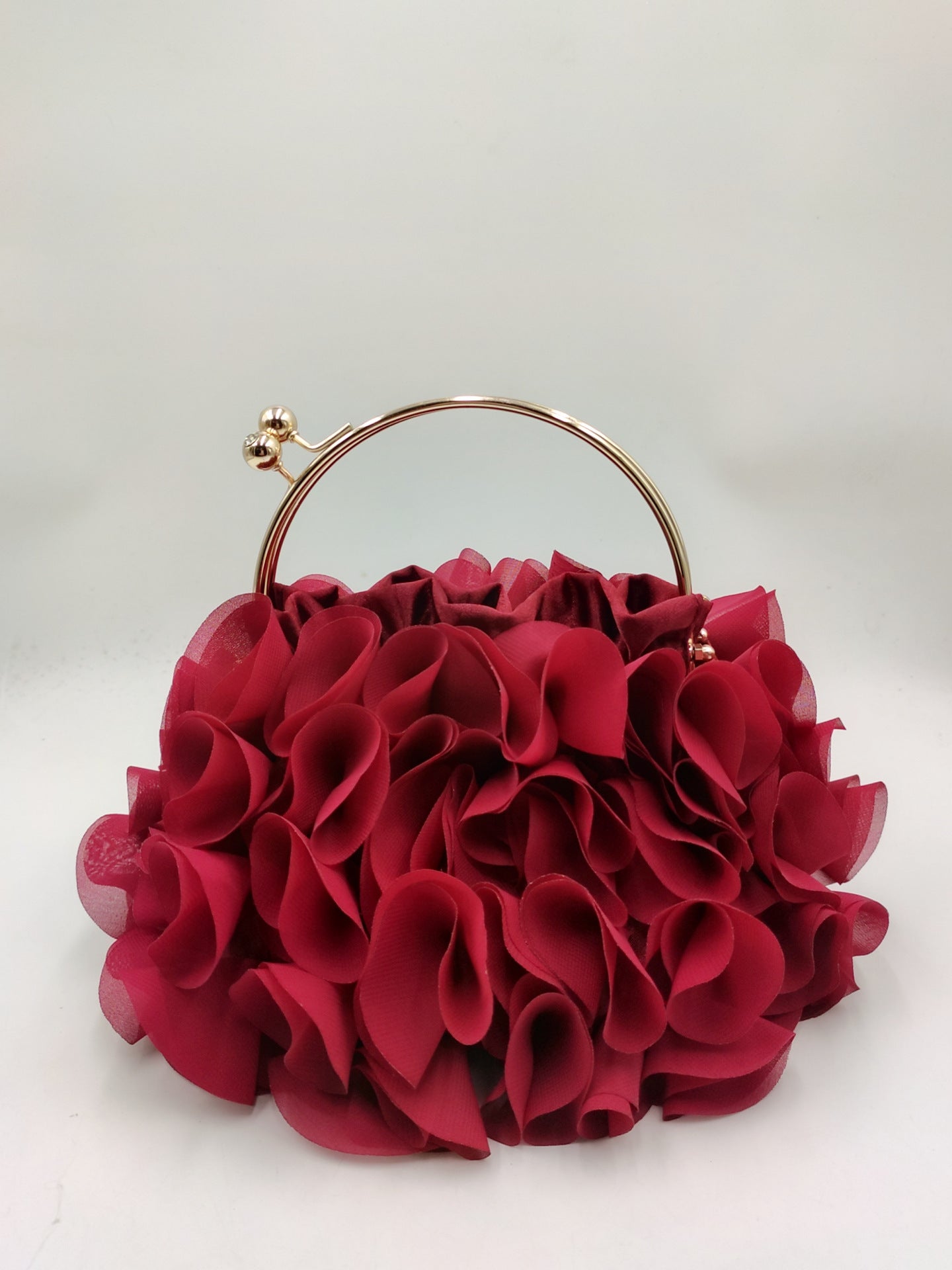 Women's Korean Satin Flower Clutch Dinner Bride Evening Bags