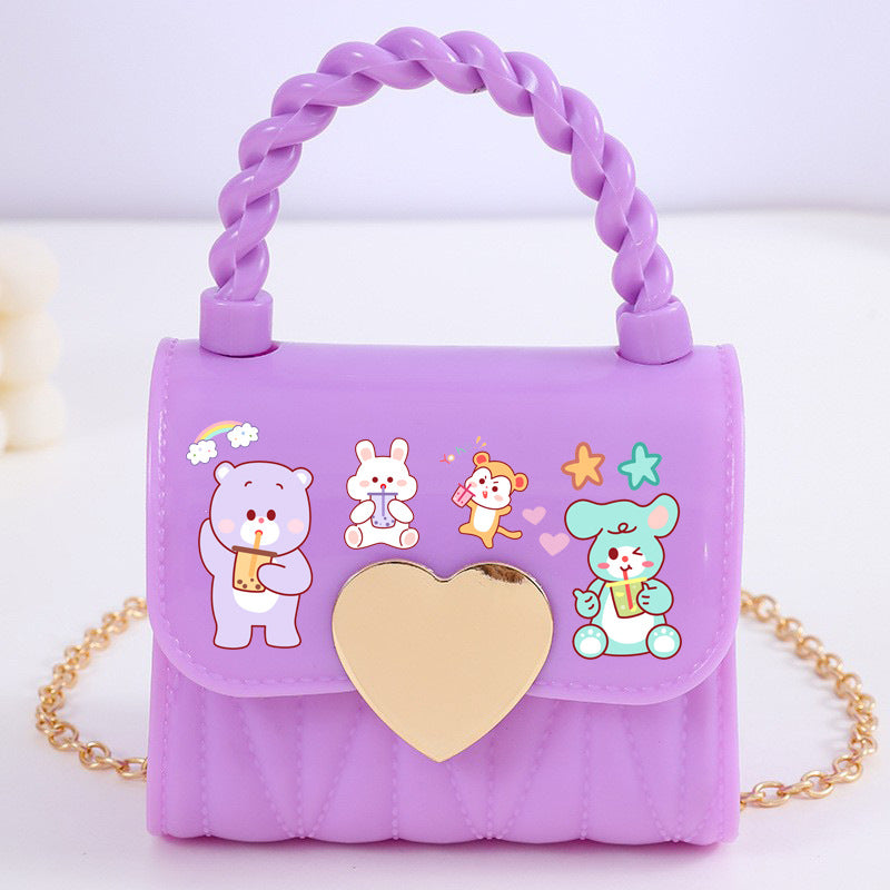 Children's Cartoon Bear Fashion Jelly Cute Little Children's Shoulder Bags