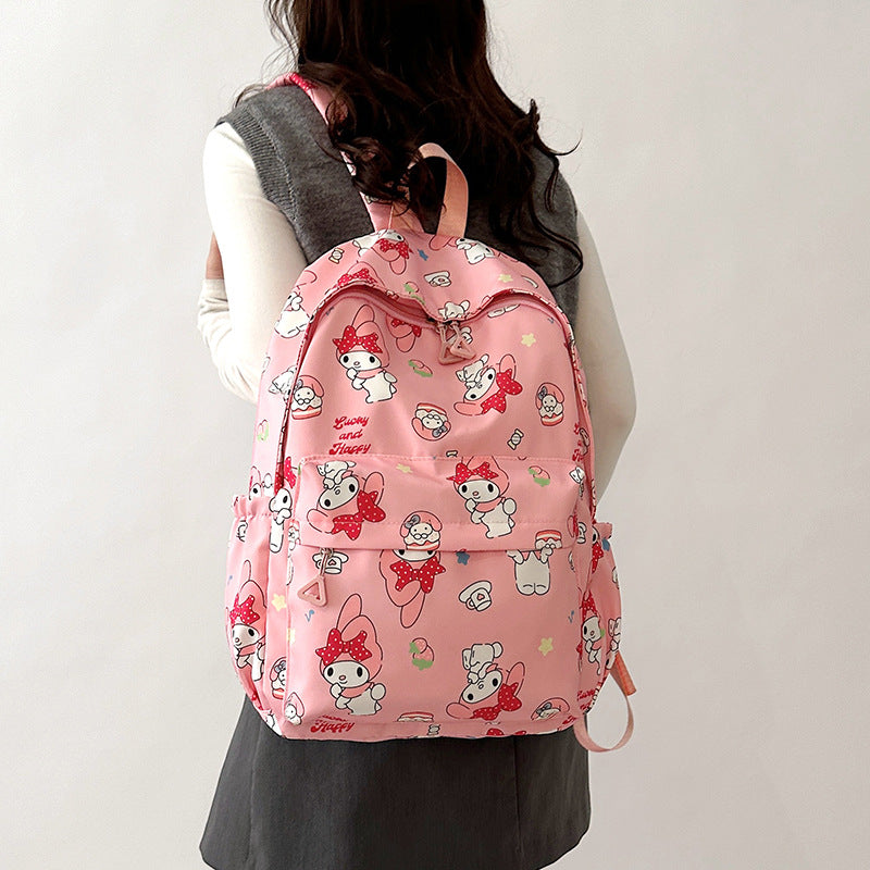 Cat Minority Korean Style Printed Iti Middle School Students' Schoolbags