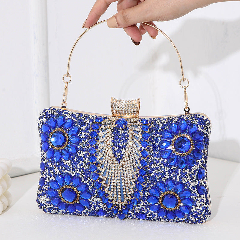 Women's Diamond Banquet Dress Portable Small Square Evening Bags