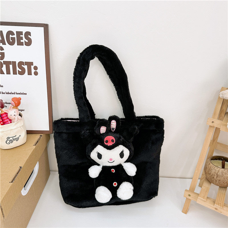 Winter Plush Cartoon Clow Hand Gift Handbags