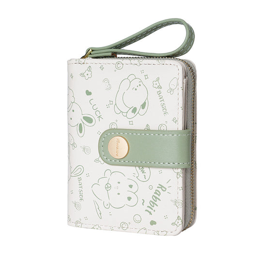 Women's Fresh Style Cute Bunny Short Zipper Ladies Wallets