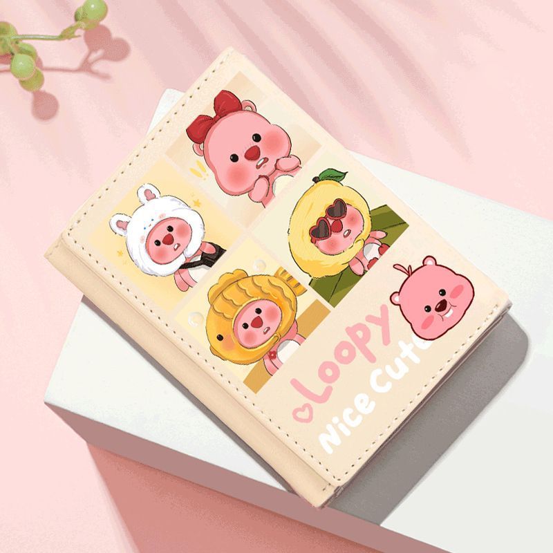 Little Beaver Ruby Cartoon Animation Thin Ladies Wallets