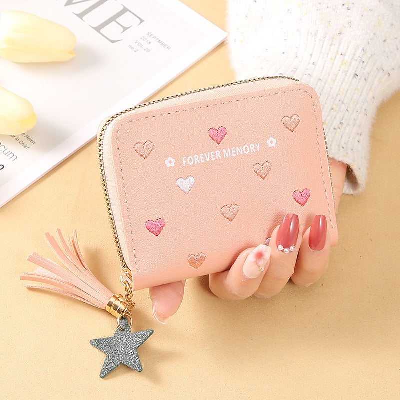 Women's Short Cover Type Off Folding Small Ladies Wallets