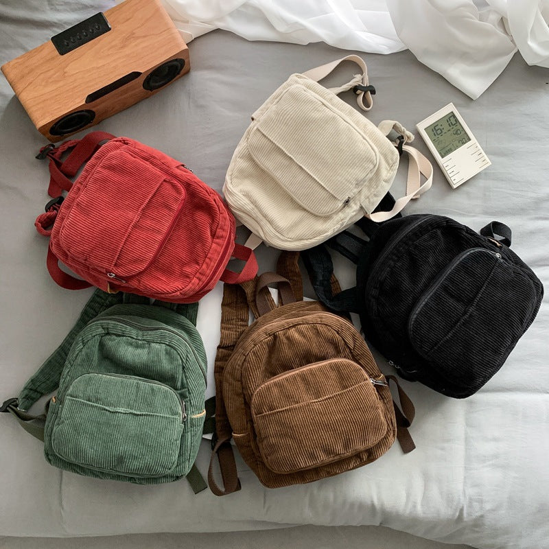 Corduroy Soft Fabric Quality Excellent Customer Backpacks