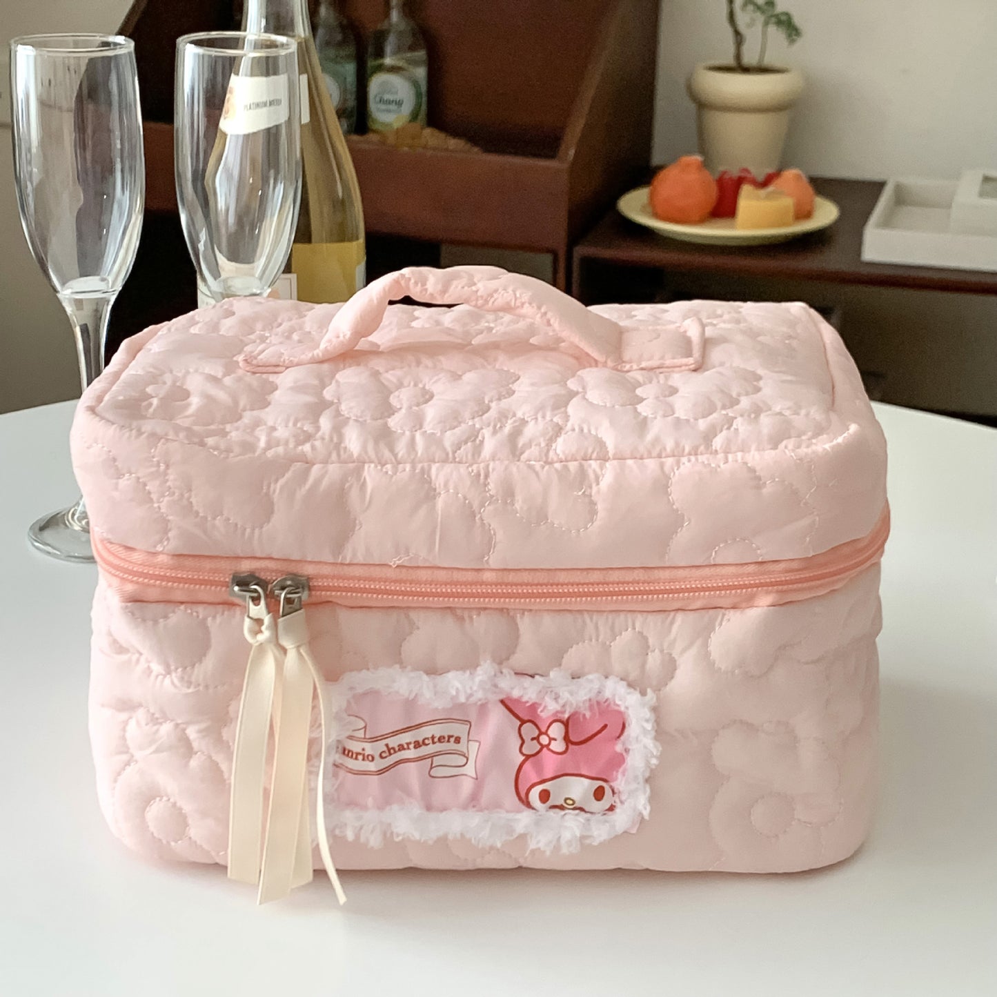 Quilted Patch Storage Portable Large Capacity Cosmetic Bags