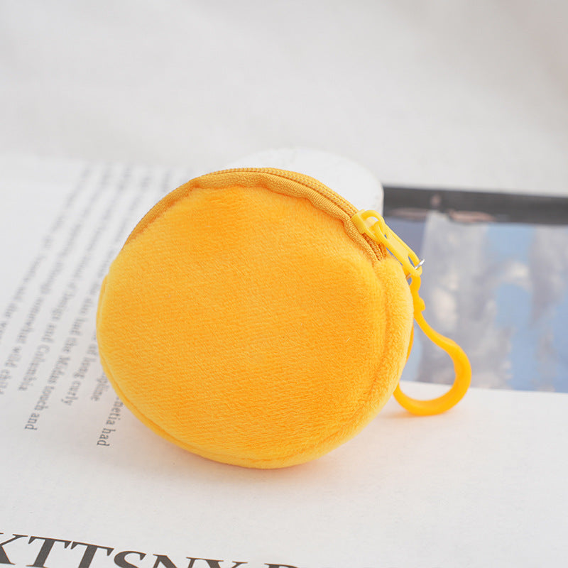 Candy Color Plush Solid Round Certificate Coin Purses