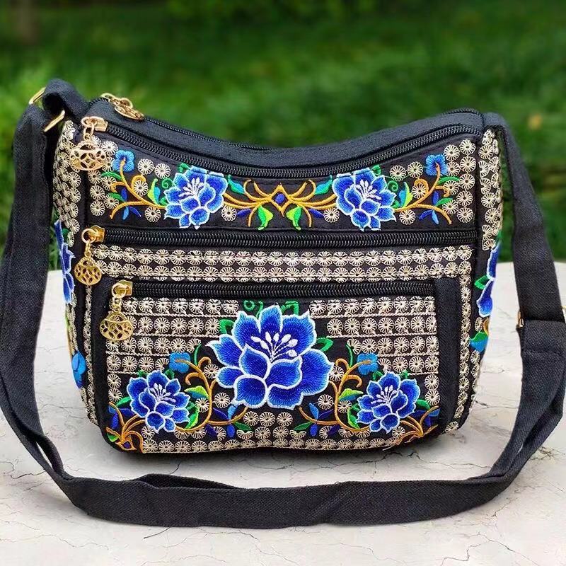 Women's Yunnan National Style Embroidered Full Embroidery Crossbody Bags