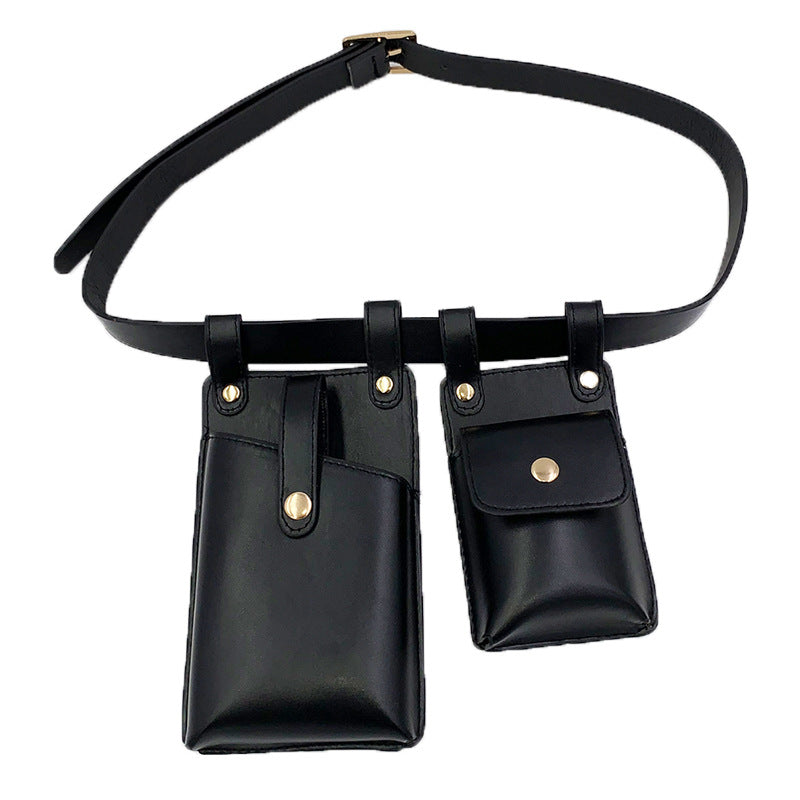 Two-piece Set Fashion Female Lady Locomotive Punk Waist Packs