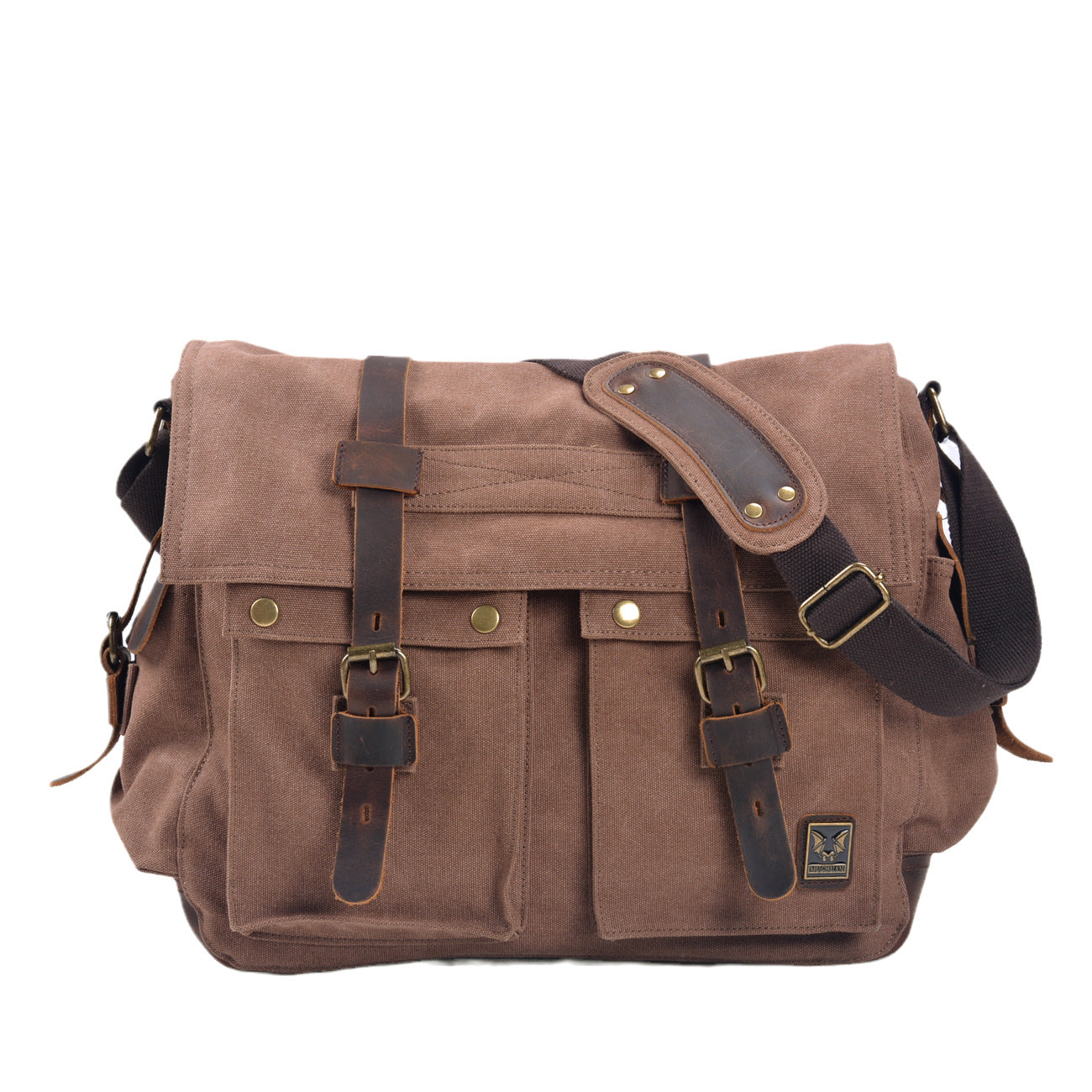 Men's Capacity For Retro Canvas Crazy Horse Men's Shoulder Bags