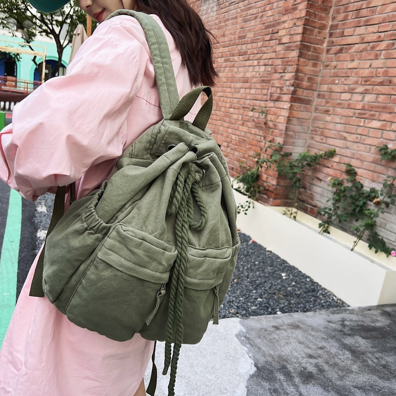 Niche toile cordon femme collège sacs à dos simples