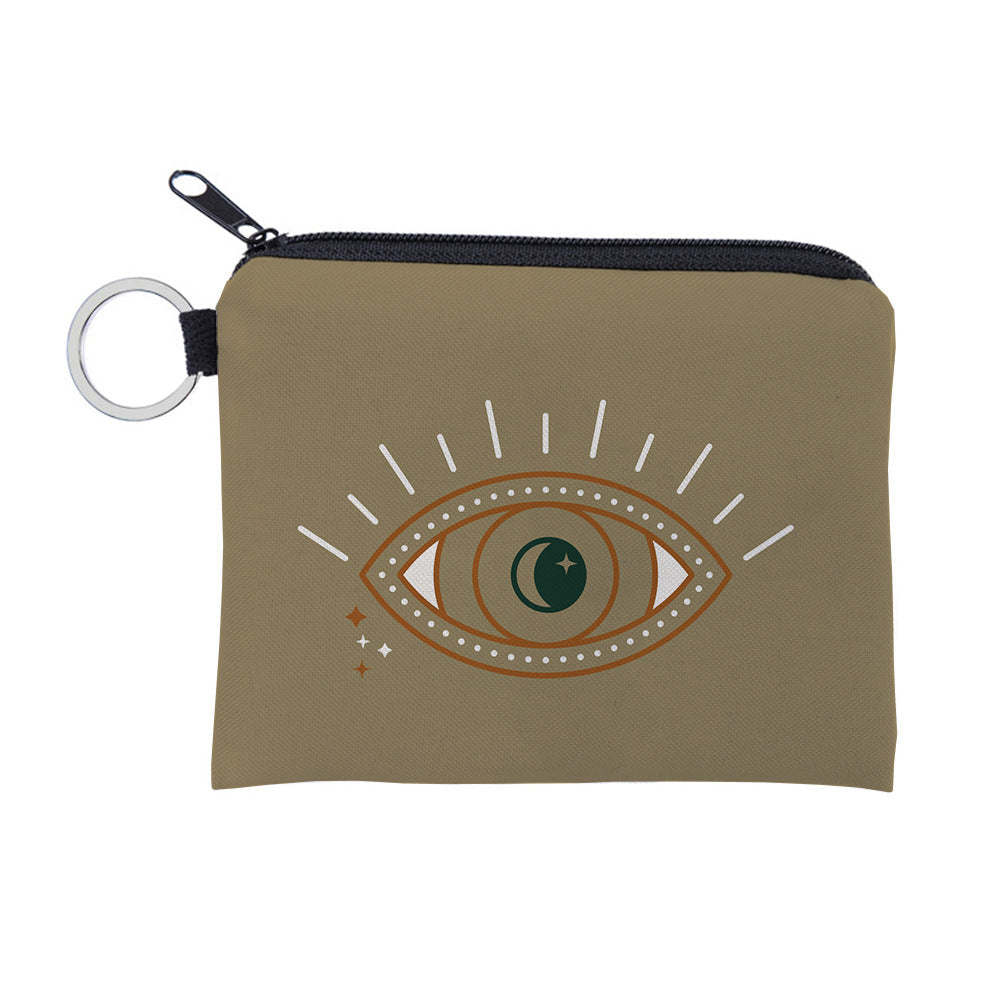 Women's Evil Eye Printing Pattern Zipper Small Purses