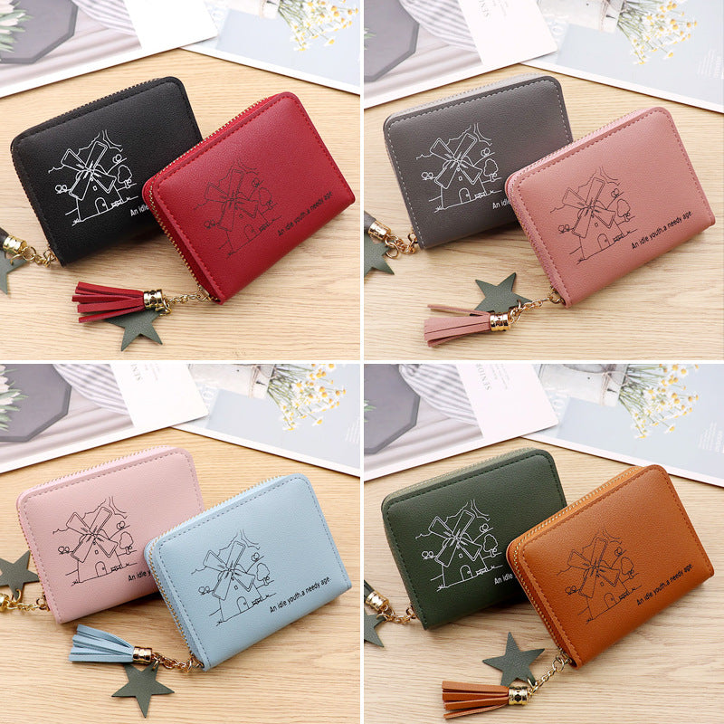 Women's Cute Short Simple Cartoon Soft Leather Coin Purses