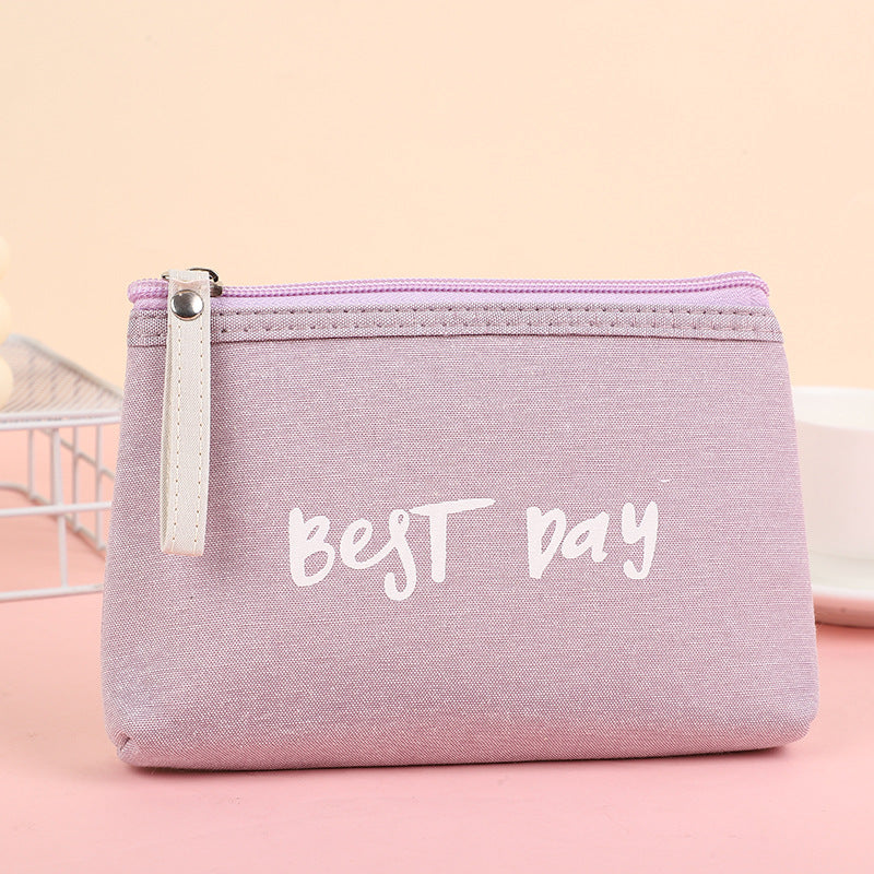 Women's Waterproof Canvas Printing Portable Small Size Cosmetic Bags