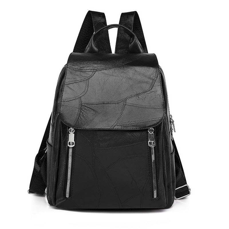 Women's Style Fashion Soft Leather Cover Large Backpacks