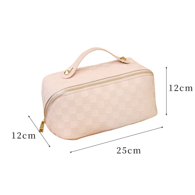 Fashion Good-looking Convenient Large Capacity Plaid Cosmetic Bags