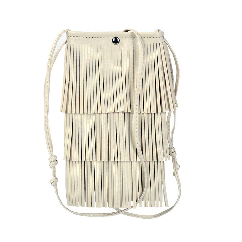 Women's Trendy Mobile Thin Tassel Soft Small Phone Bags