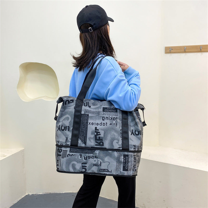 Fashion Trend Retro Alphabet Folding Scalable Travel Bags