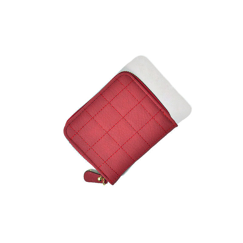 Cute Square Solid Color Soft Leather Ladies Wallets