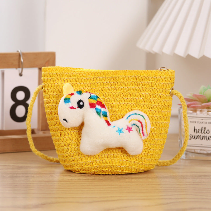 Children's Straw Woven Change Packet Cartoon Cute Children's Coin Purse