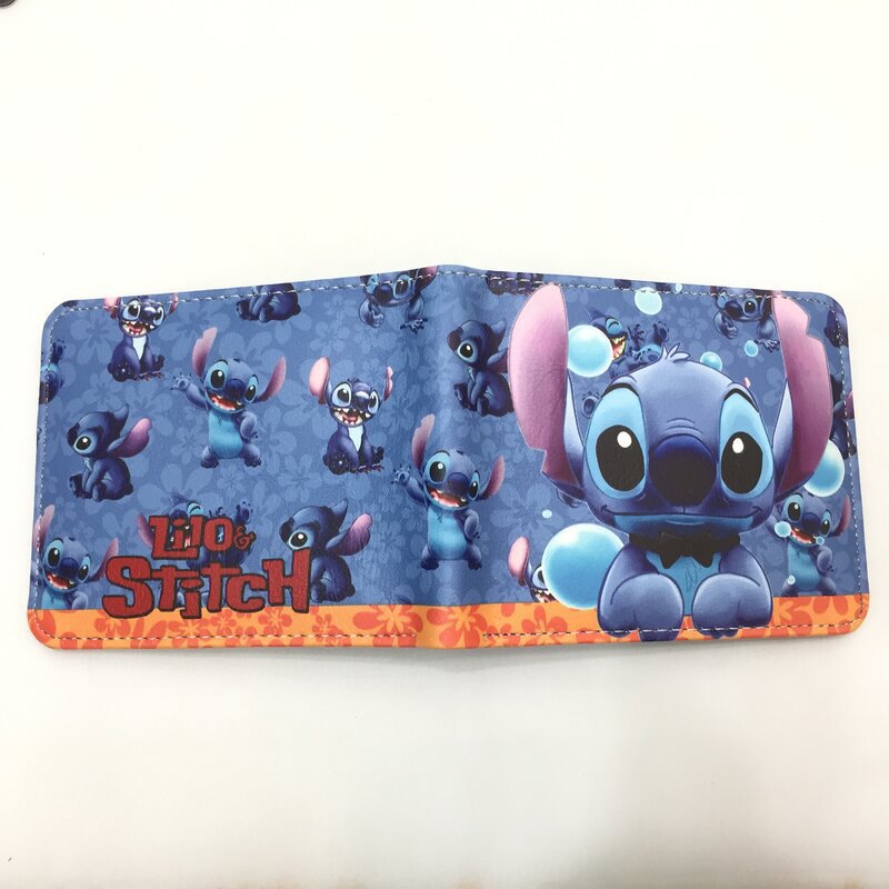 Cute Cartoon Stitch Short Anime Blue Long Coin Purses