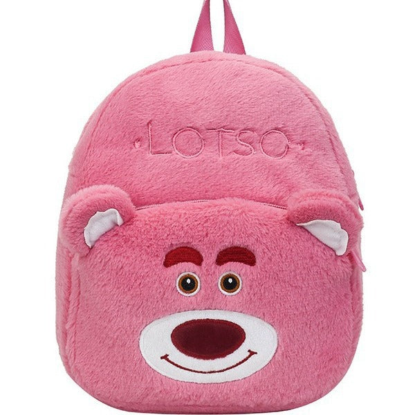 Sacs à dos pour enfants, Double peluche mignonne, Alphabet de dessin animé, Shopping