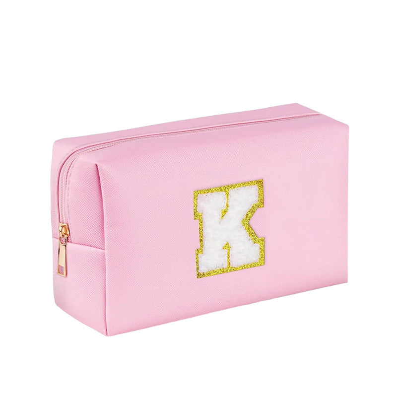 Single Lettered Make-up Embroidery Waterproof Storage Cosmetic Bags