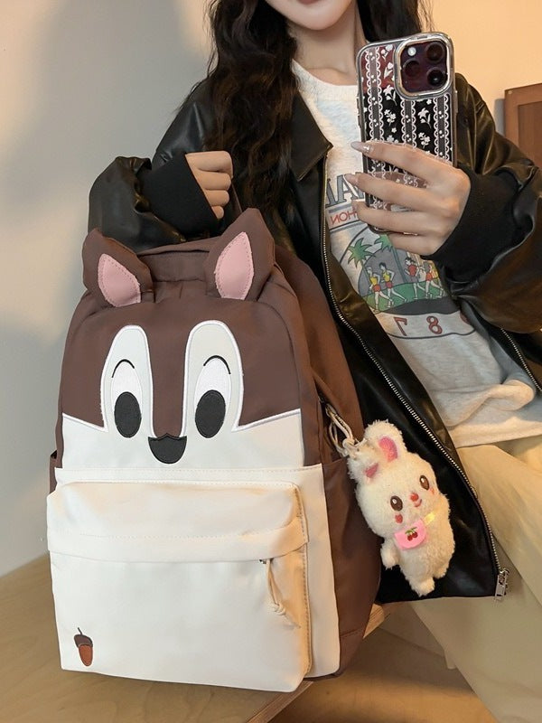 Personality Art Cartoon Squirrel Korean Style Large Elementary School Students' Schoolbags