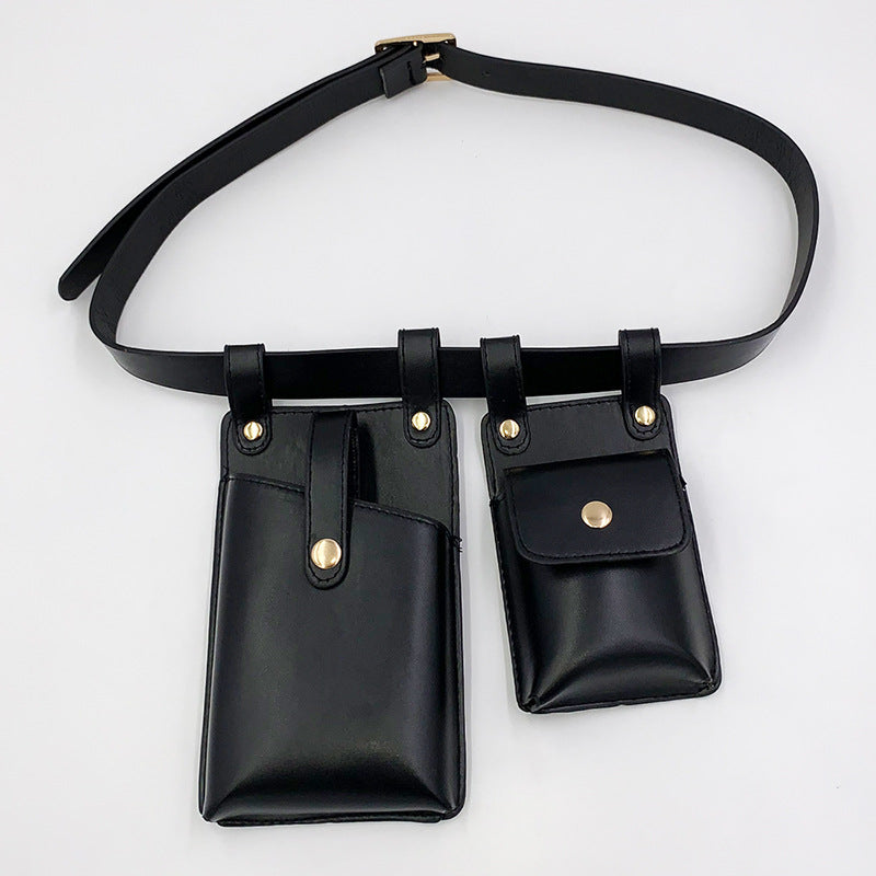 Two-piece Set Fashion Female Lady Locomotive Punk Waist Packs