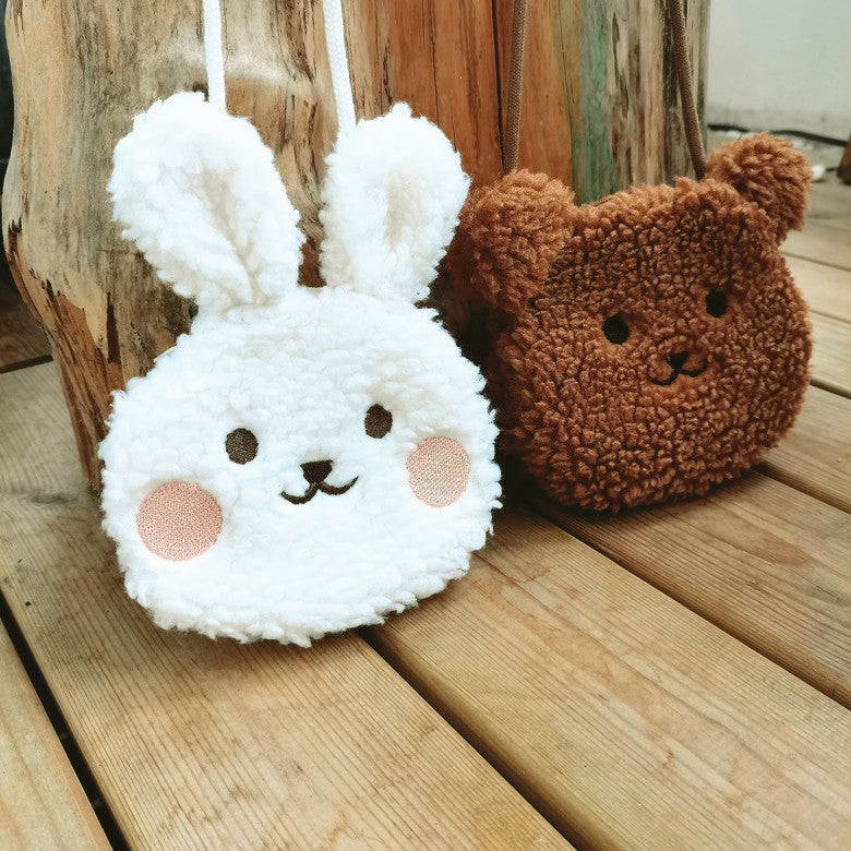 Children's Korean Style Infant Cute Cartoon Plush Rabbit Winter Coin Purses