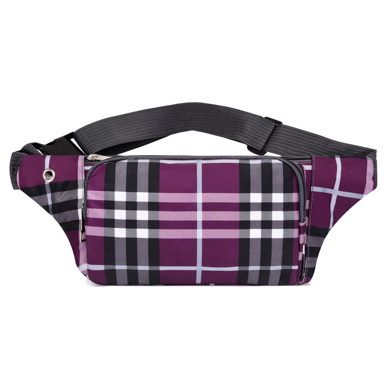 Women's Waterproof Plaid Leisure Running Fashion Waist Packs